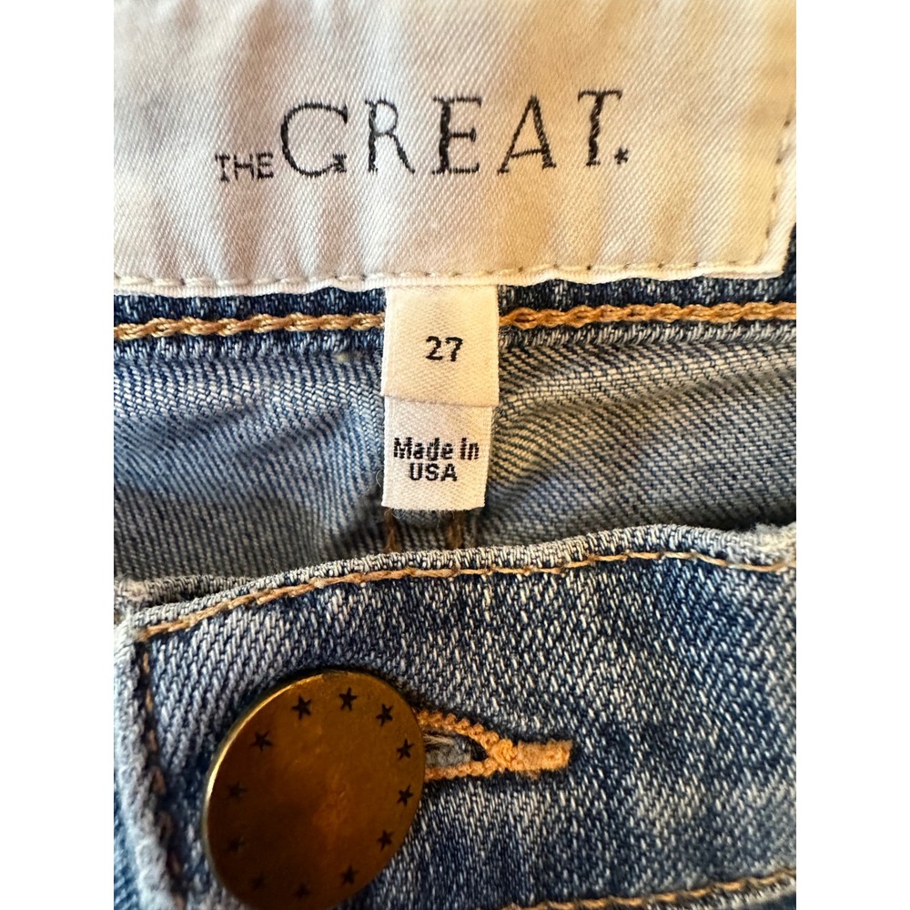 The Great The Almost Skinny Jeans Medium Wash Blue Denim Made in USA Size 27